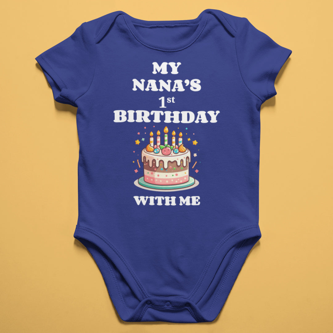 "My Nana's 1st Birthday with Me" Kids Romper