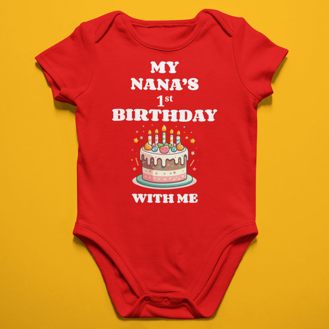 "My Nana's 1st Birthday with Me" Kids Romper