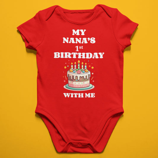 "My Nana's 1st Birthday with Me" Kids Romper