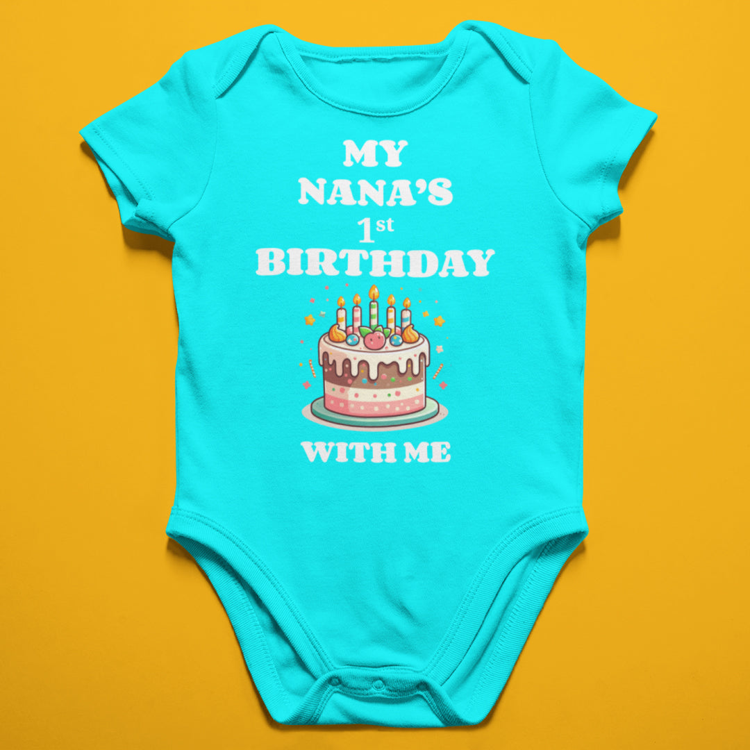 "My Nana's 1st Birthday with Me" Kids Romper