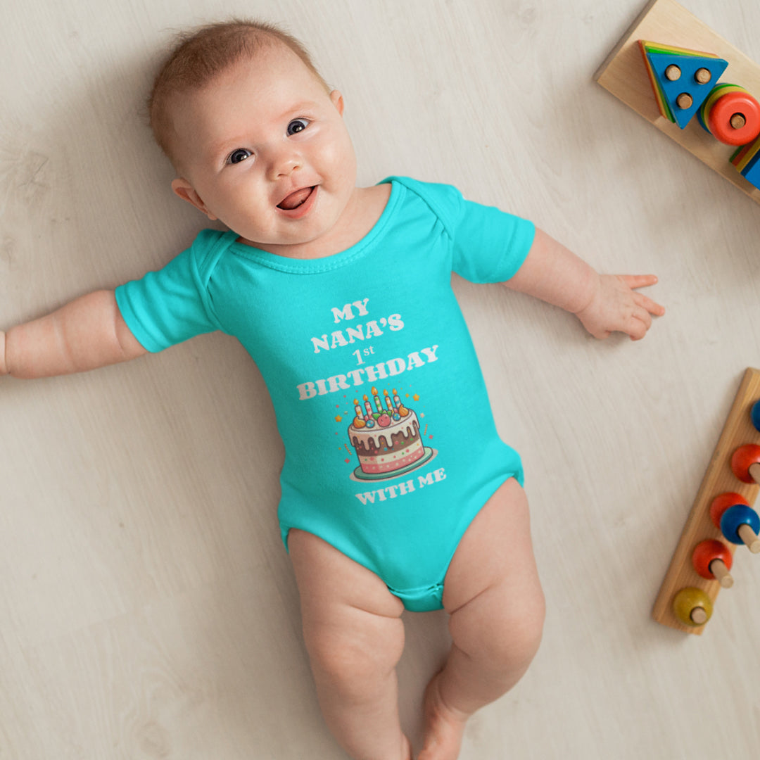 "My Nana's 1st Birthday with Me" Kids Romper