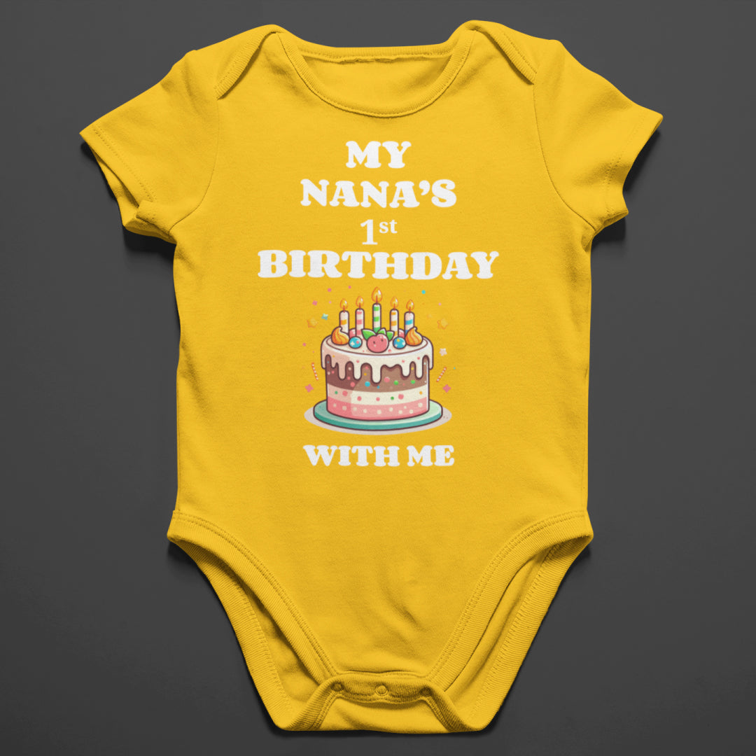 "My Nana's 1st Birthday with Me" Kids Romper