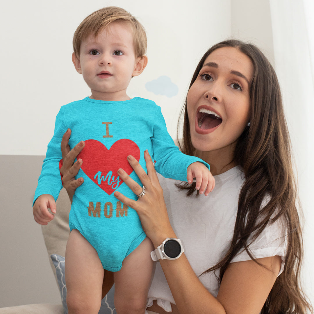 "I Love My Mom" Kids Romper