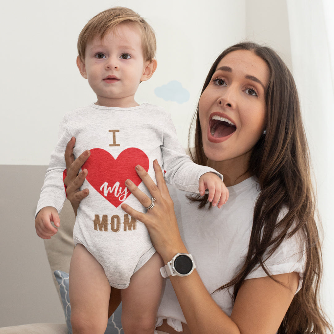 "I Love My Mom" Kids Romper